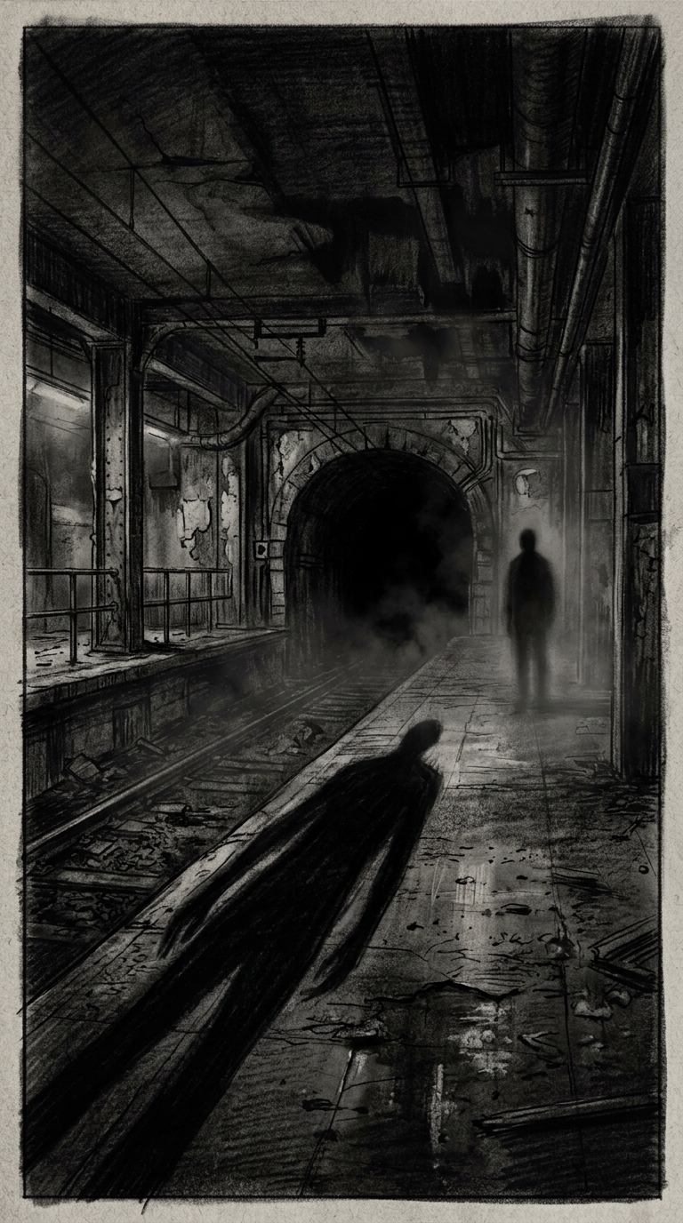 Doorway Shadow – Deserted Train Station, Japan