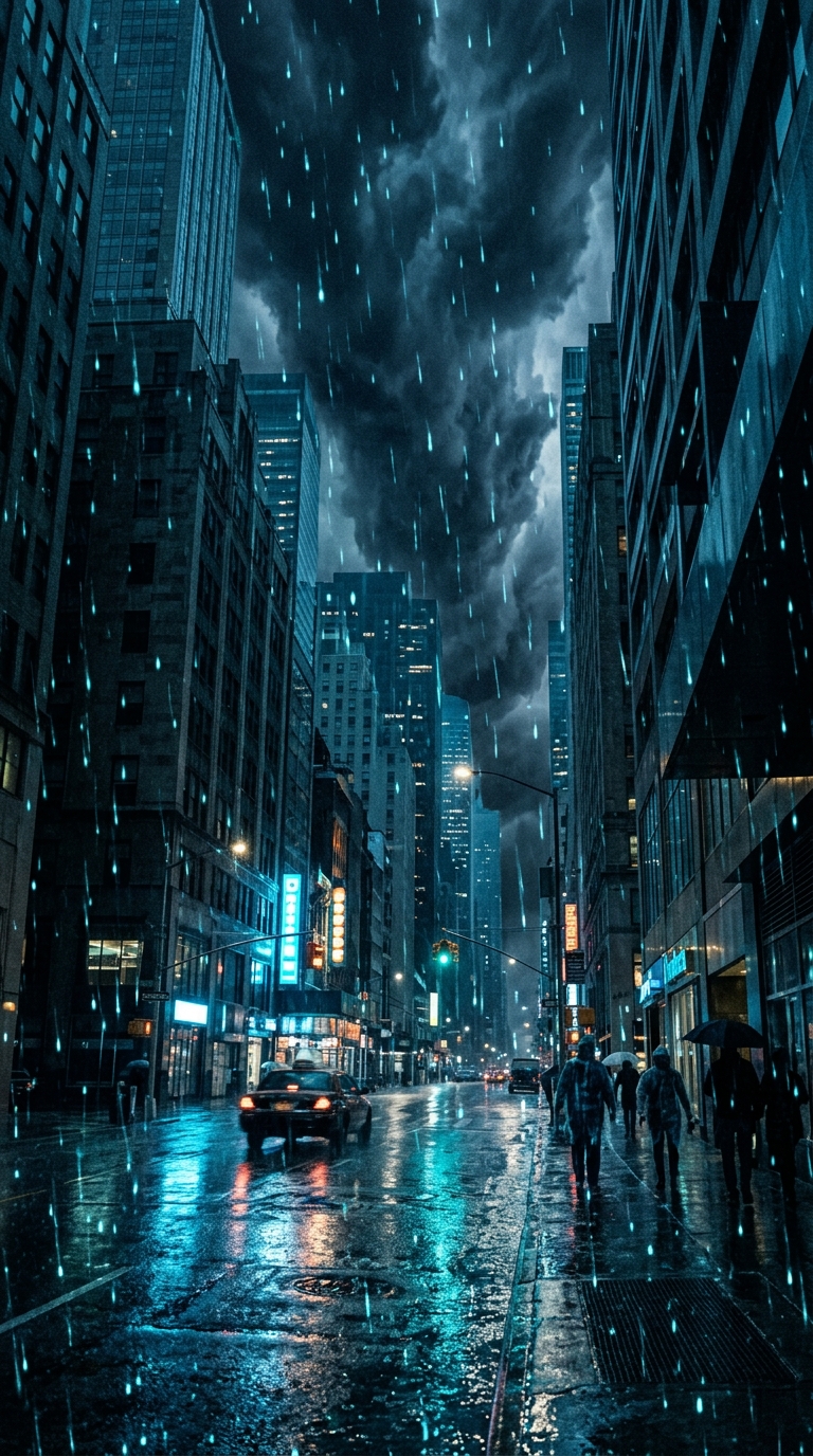 What if Rain Glowed at Night?