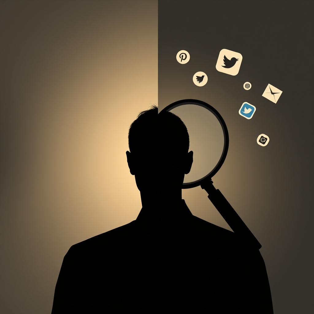 A dramatic split-screen style visual (single frame) showing a person’s silhouett
